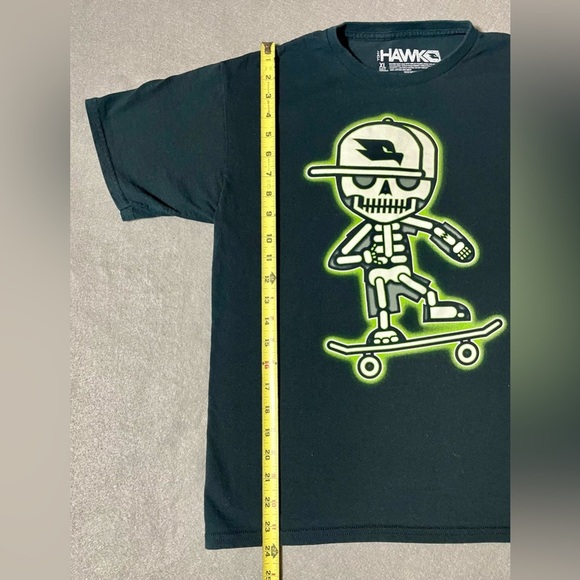 Tony Hawk Brand Boys T-shirt Blue Size XL Skateboarding X-Ray Skeleton - Picture 4 of 6